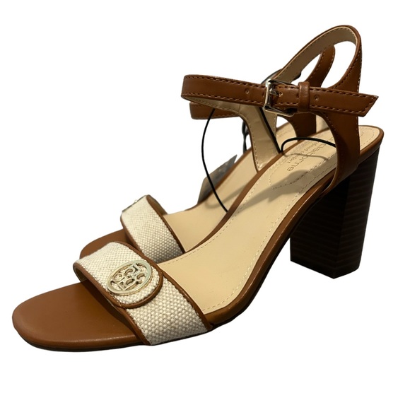 Liz Claiborne Tan & Cream Comfort Stacked Heels - Picture 4 of 4